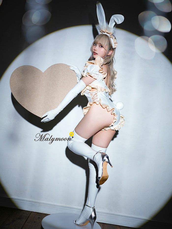 フレンチメイドバニー【Malymoon/マリームーン】 ピンク コスプレ バニー 5点セット】Malymoon マリームーン フレンチメイドバニー ホワイト