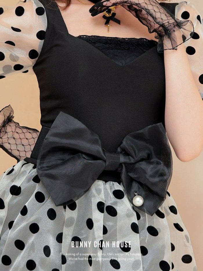 パール付きリボンベルト