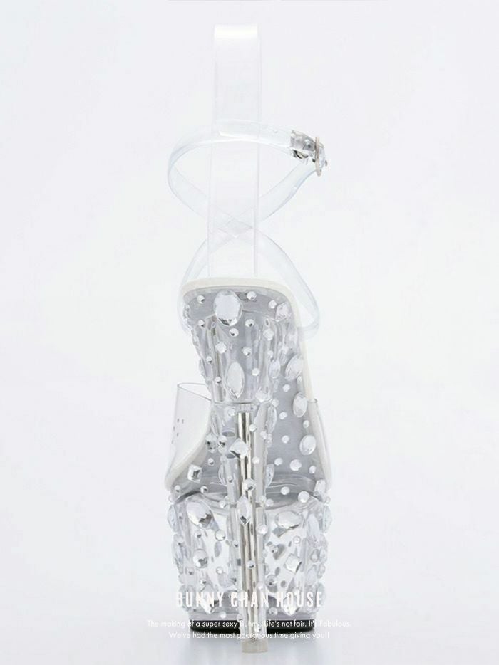 ＴＲＡＴＴＯ キラキラビジュー ストラップ サンダル クリア vsh-3324