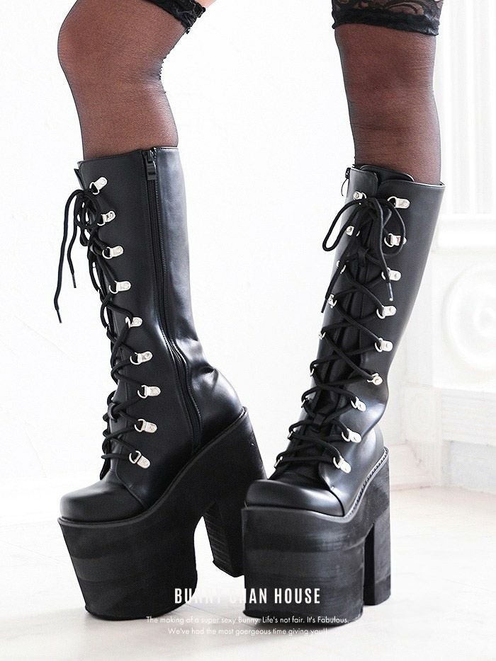 Platform boots プラットフォームブーツ ロングブーツ vsh-ab202003