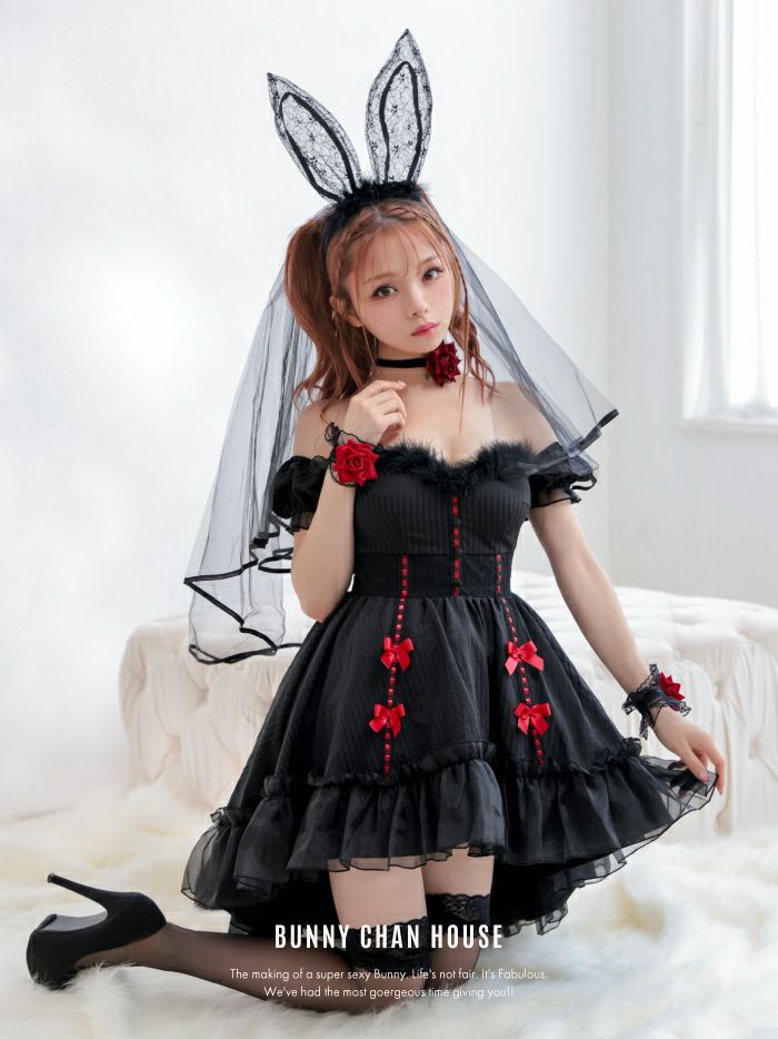 【2点セット】Gothic Bride Bunny. ゴシックブライドバニー ブラック vcsbn-240320-1b-my