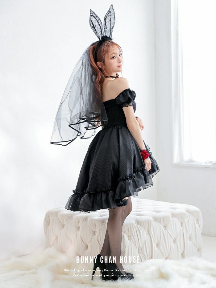 【2点セット】Gothic Bride Bunny. ゴシックブライドバニー ブラック vcsbn-240320-1b-my