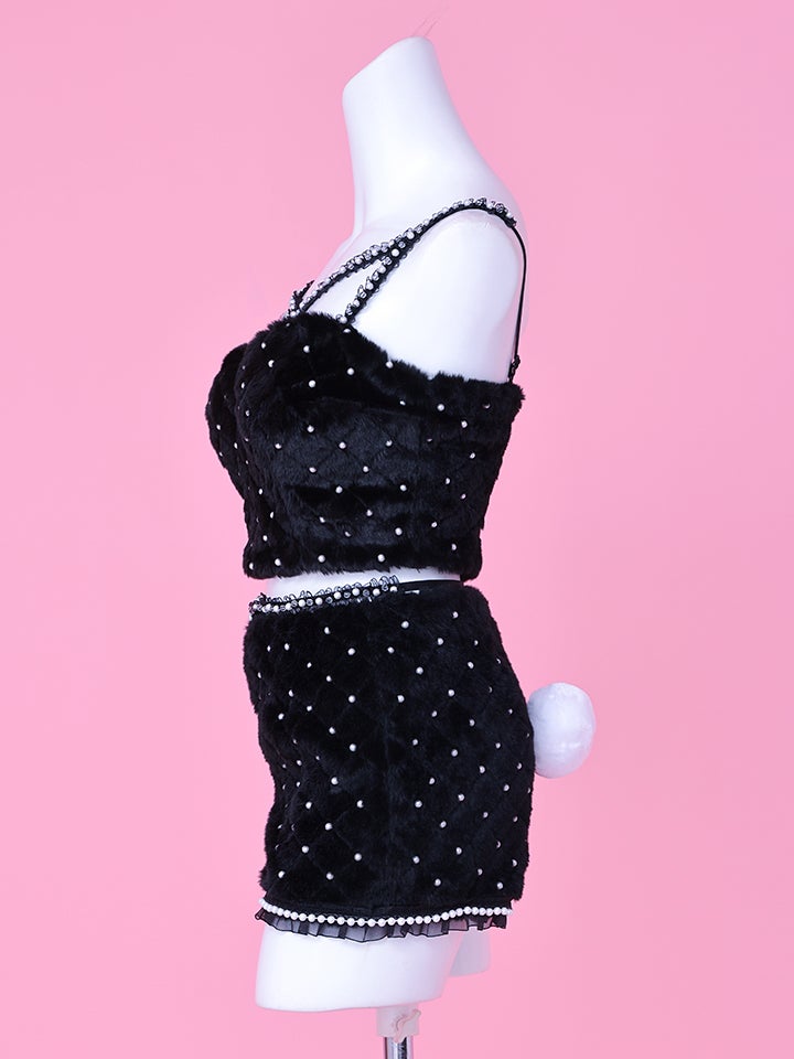 【3点セット】C'est mimi fourrure bunny パンツ ブラック vcsbn-240315-1b