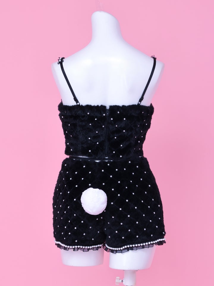 【3点セット】C'est mimi fourrure bunny パンツ ブラック vcsbn-240315-1b