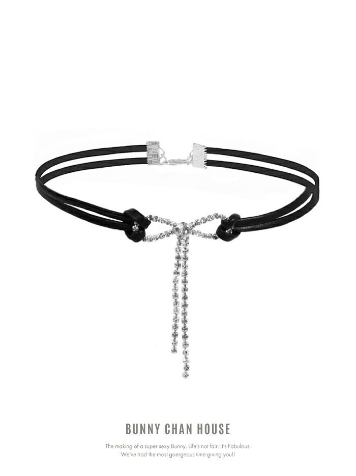 ビジューリボン×レザーチョーカー vcsit-25007