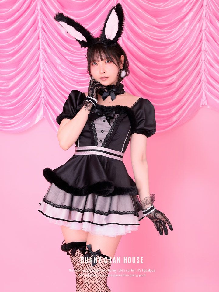 10点セット】vanityME. × Malymoon クラシカルレースバニー ブラック