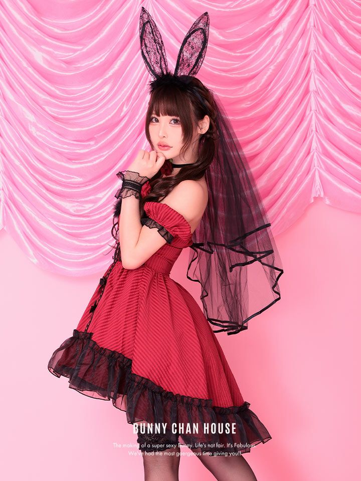 【2点セット】Gothic Bride Bunny. ゴシックブライドバニー #LadyRed レッド [チロルちゃん着用] vcsbn-240320-3c-ch