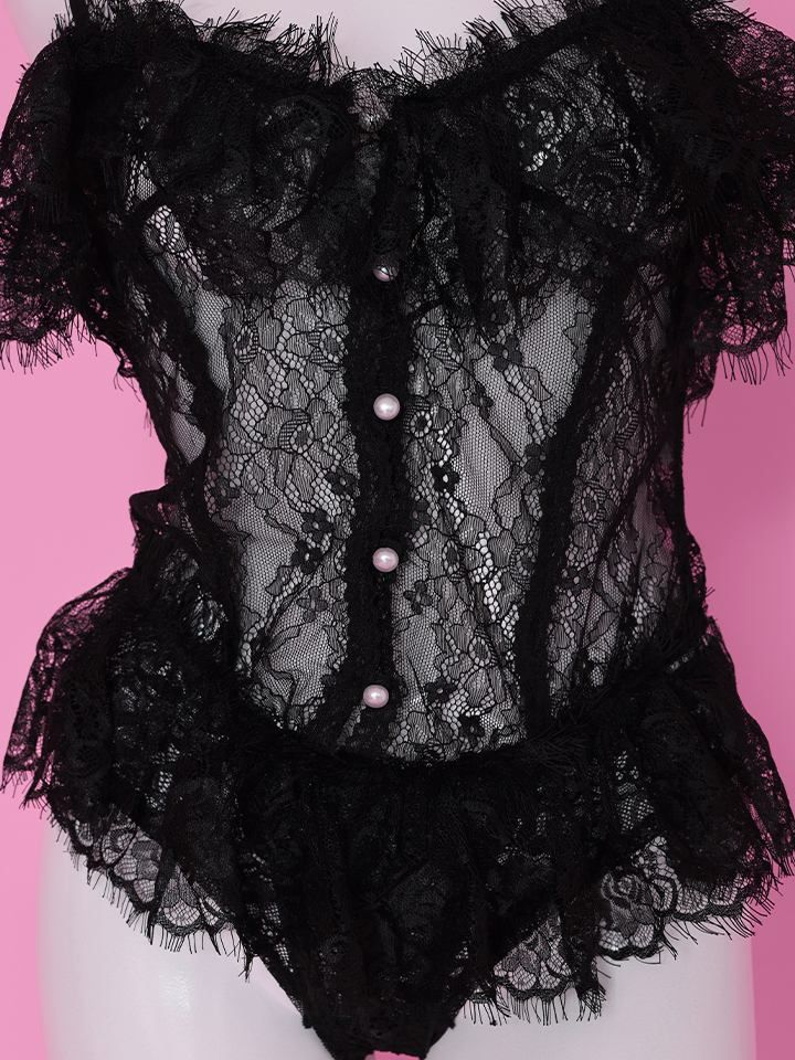 4点セット】Lace teddy lingerie bunny レーステディランジェリー