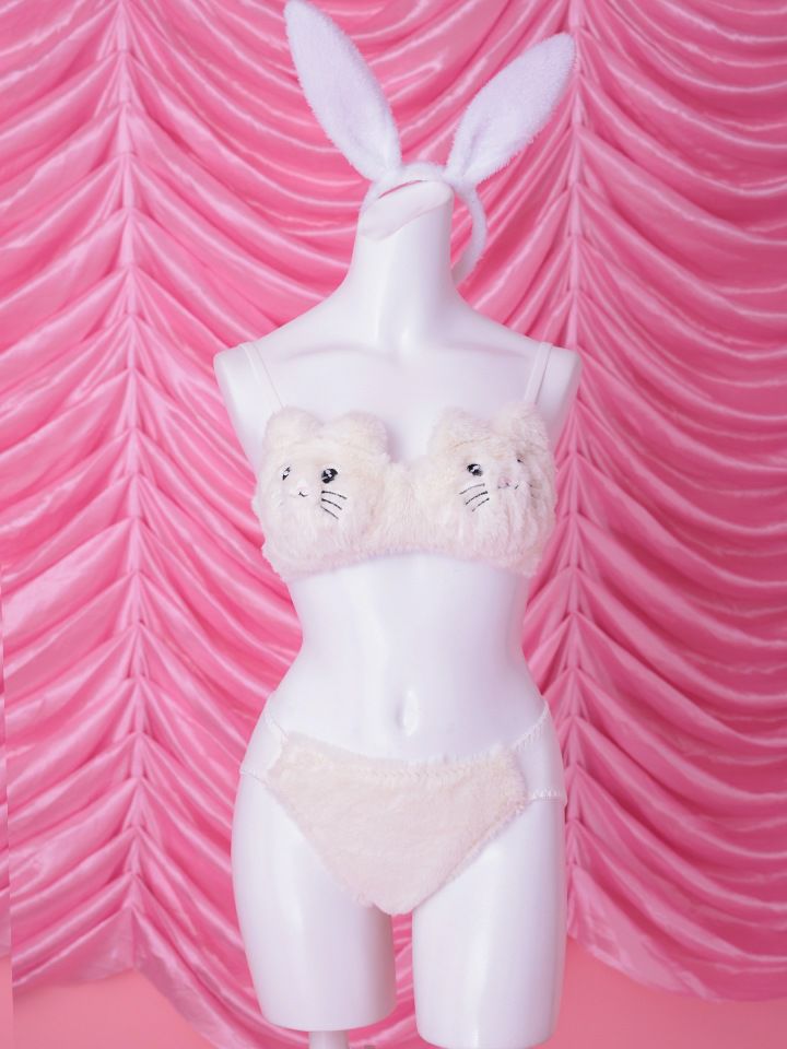 【3点セット】Petit bunny face Dreamy lingerie costume ミニうさドリーミーランジェリーバニー ホワイト vcsbn-25073-1
