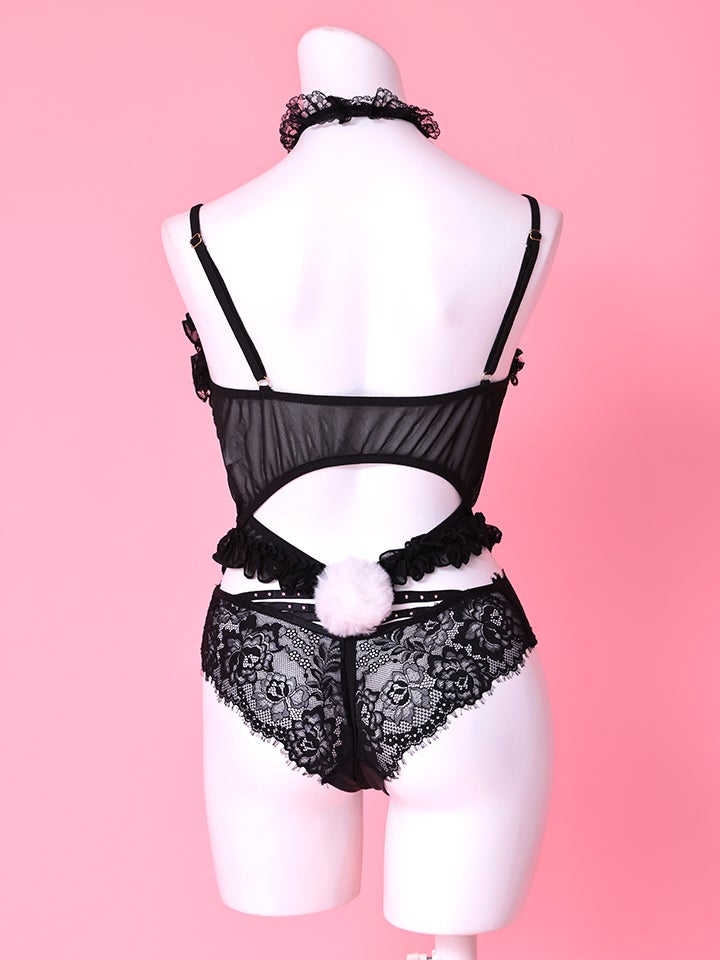 【5点セット】Feminine teddy lingerie bunny フェミニンテディランジェリーバニー ブラック vcsbn-3073-1