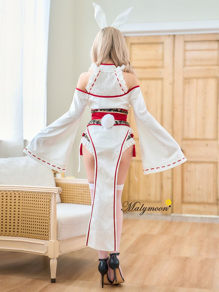 9点セット】Malymoon マリームーン ロングスリット巫女バニー[ホワイト