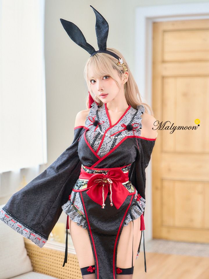 9点セット】Malymoon マリームーン ロングスリット巫女バニー[ホワイト