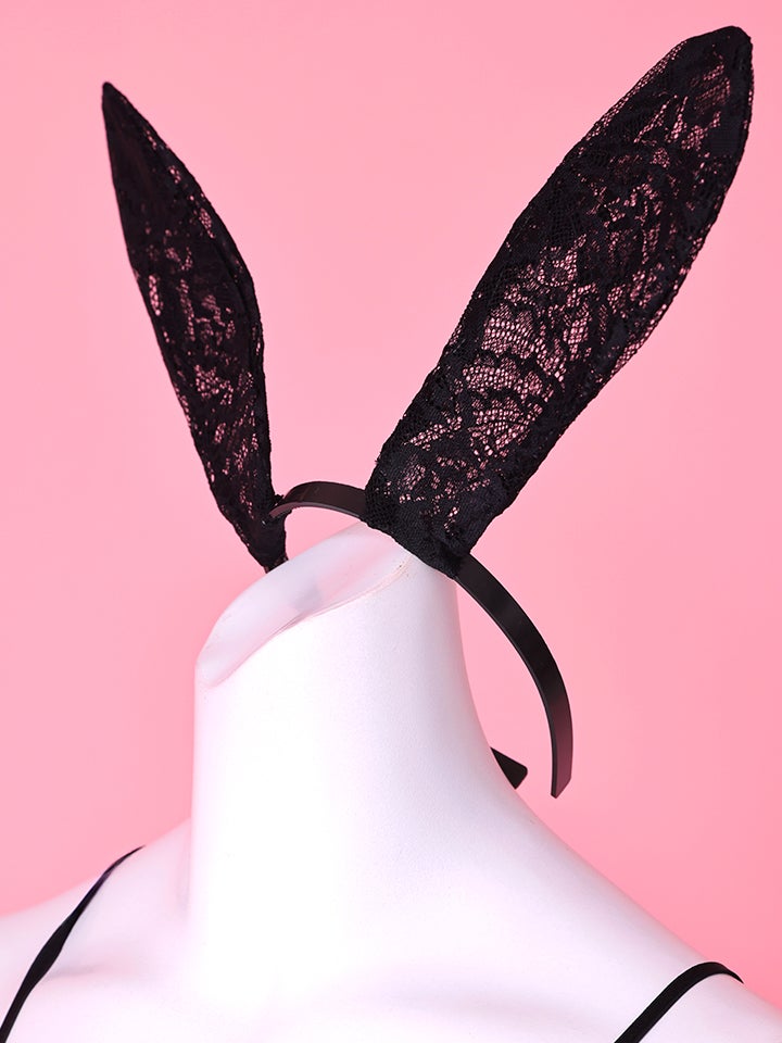 【3点セット】Lingerie Bunny ランジェリーバニー セクシーコスプレ レースアップ 黒 vcsbn-368