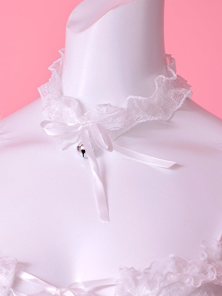 【4点セット】Lingerie Bunny ラブリー ランジェリーバニー セクシーコスプレ レーススカート 総レース 白 vcsbn-2665-2