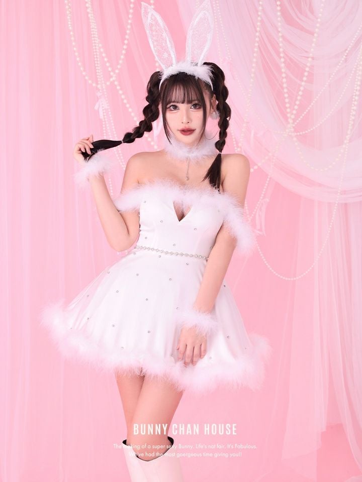 【3点セット】Diamond Stone's Bunny ダイヤモンドストーンバニー ホワイト vcsbn-250171-2b