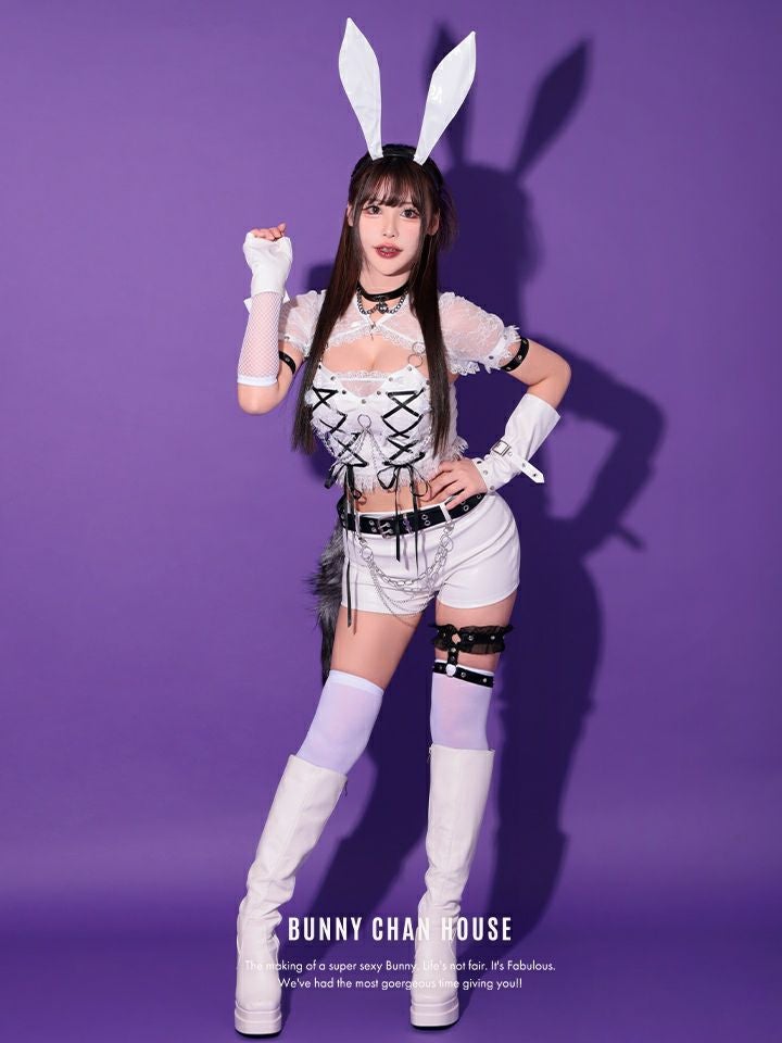 【14点セット】 vanityME. × Malymoon フェティッシュレザーバニー ホワイト[チロルちゃん着用] mlcs25046-2c