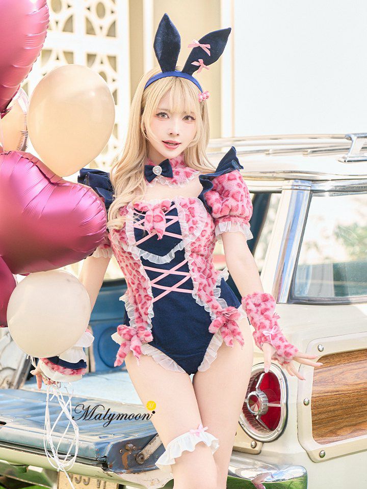Malymoon フレンチメイドバニー ピンク 即日発送】フレンチメイドバニー《ハロウィンコスプレ5点セット