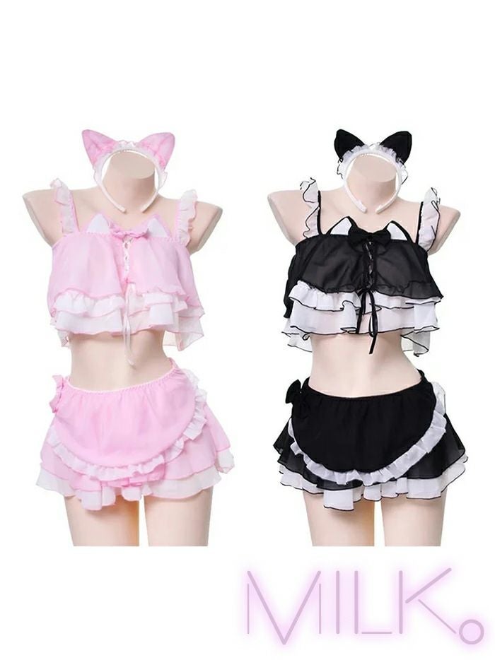 【6点セット】 MILK. ラブリー キャット メイド ランジェリーコスチューム mkc-0038