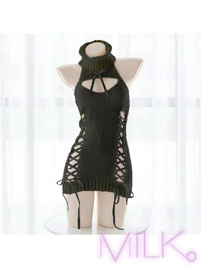 【2点セット】 MILK. #えろかわ ニットワンピース[ブラック] mkc-0055