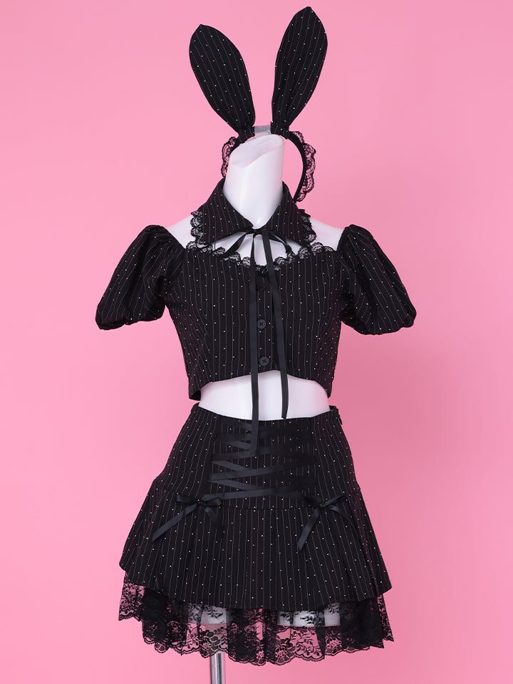 【5点セット】bubu girl bunny ブブ ガール バニー ブラック vcsbn-23989