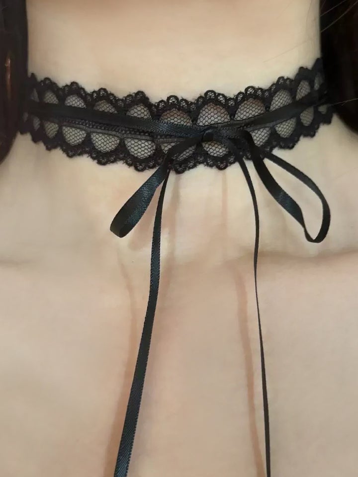 バレエコア レース リボン チョーカー ネックレス アクセサリー コスプレ 小物 ブラック vcsit-26006