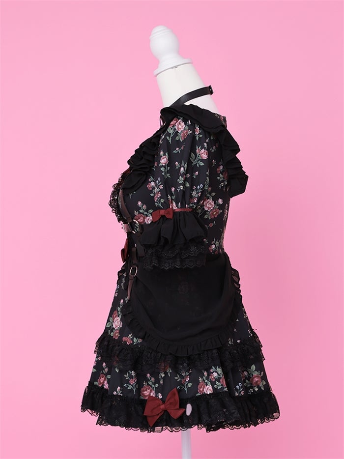 anityME. × Chiroru コラボ Secret Garden シークレットガーデン クラシカルフリルバニー ホワイト ブラック vcsbn-260158b