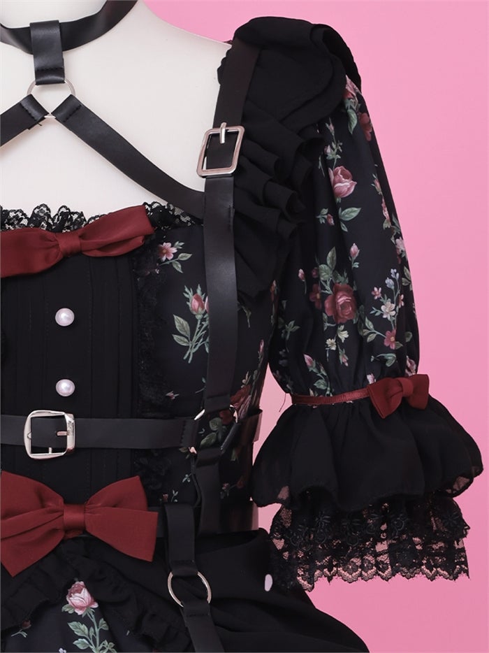 anityME. × Chiroru コラボ Secret Garden シークレットガーデン クラシカルフリルバニー ホワイト ブラック vcsbn-260158b