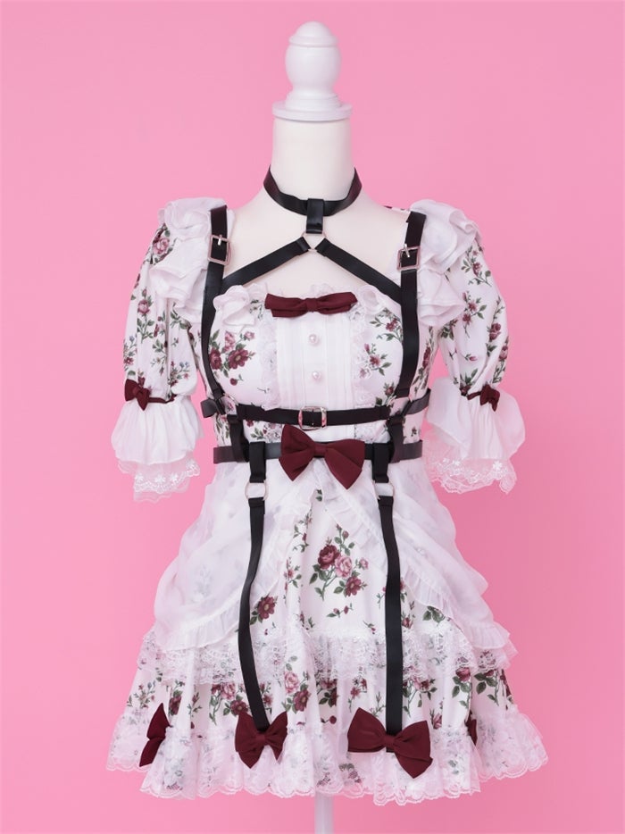 anityME. × Chiroru コラボ Secret Garden シークレットガーデン クラシカルフリルバニー ホワイト ブラック vcsbn-260158b