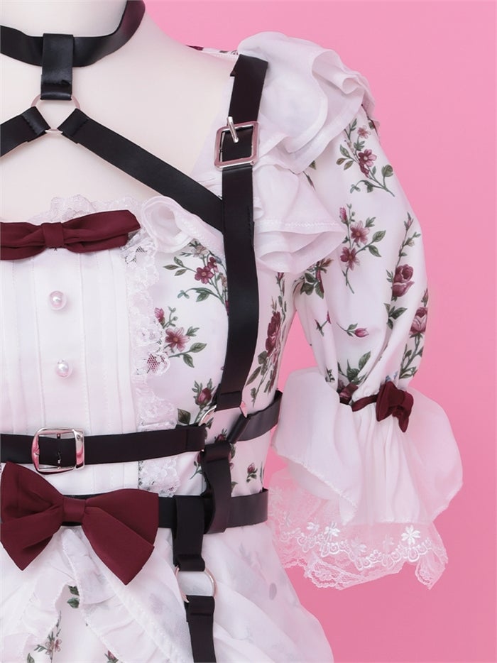 anityME. × Chiroru コラボ Secret Garden シークレットガーデン クラシカルフリルバニー ホワイト ブラック vcsbn-260158b
