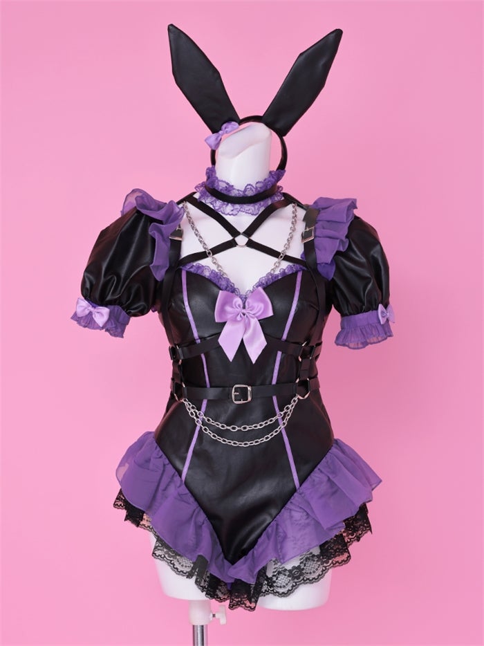 vanityME. × Chiroru コラボ Umber Doll アンバードール バニーコスプレ ブラック×ピンク ブラック×パープル vcsbn-260157