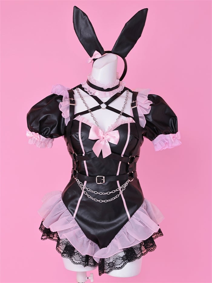 vanityME. × Chiroru コラボ Umber Doll アンバードール バニーコスプレ ブラック×ピンク ブラック×パープル vcsbn-260157